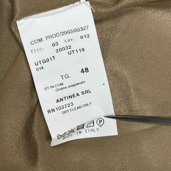 Vintage Armani Collezioni Blazer Tailored Jacquard Brown Two Button Jacket 12 - Picture 13 of 13